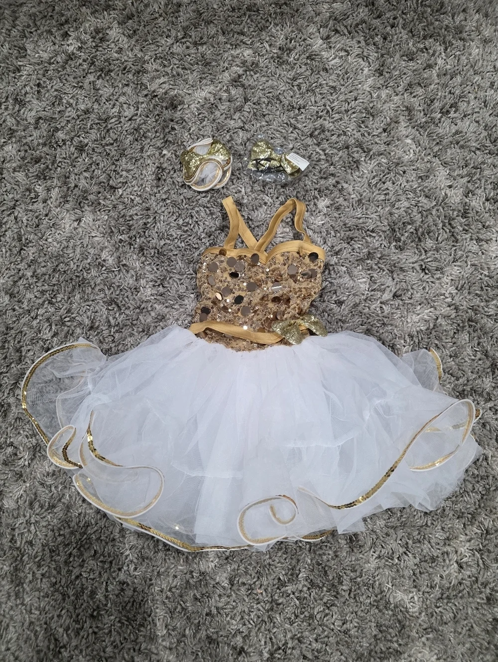 Weissman It's A Good Time Gold Girls Dance Costume Size IC  BV17